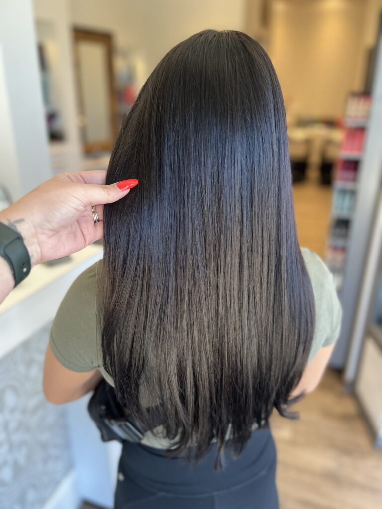 Long Sleek Dark Hair at Taylor Stevens Salon