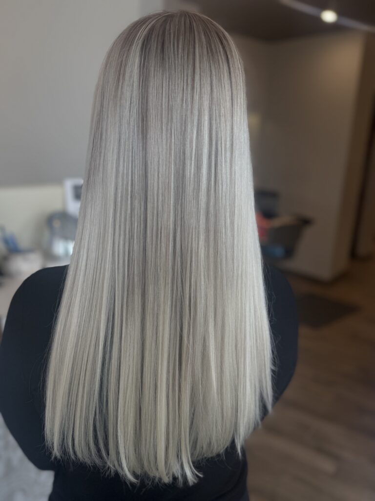 Sleek Ash Blonde at Taylor Stevens Salon